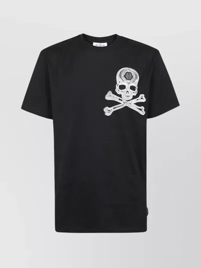 Philipp Plein T-shirt Round Neck Ss Smile T-shirt In Black White