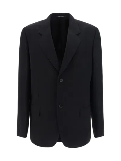 Balenciaga Wool Single-breasted Blazer In Negro