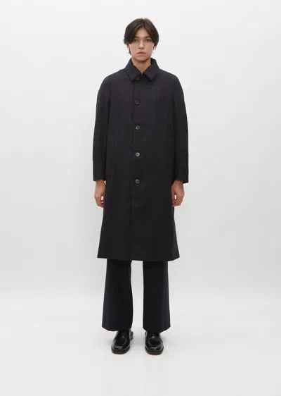 Stephan Schneider Collection Wool Grid Coat In Night Blue