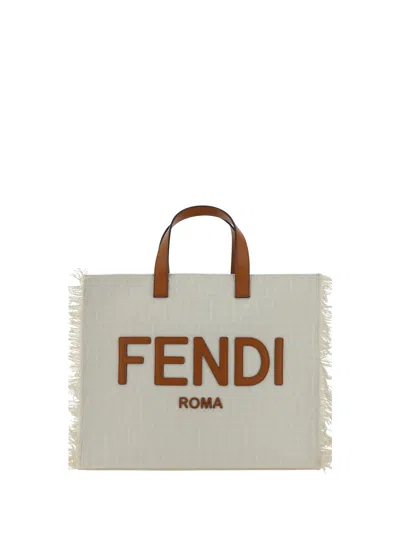 Fendi Frayed-edge Handbag In Multicolor