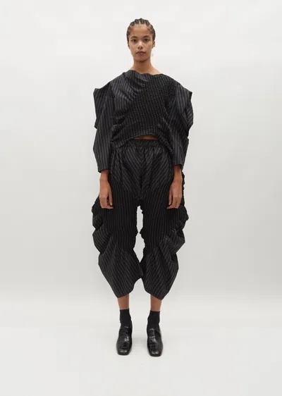 Issey Miyake Pleated Contraction Trousers In 17-black-hued