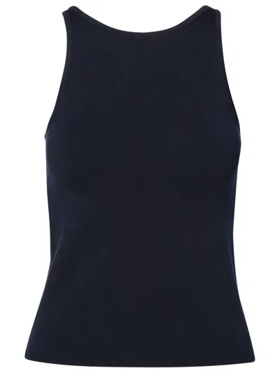 Max Mara Donna Blue Virgin Wool Blend Top