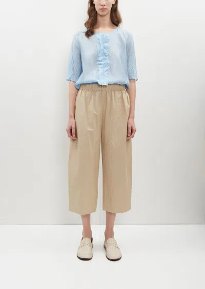 Apuntob Cotton Gabardine Wide Pullon Pants In Honey