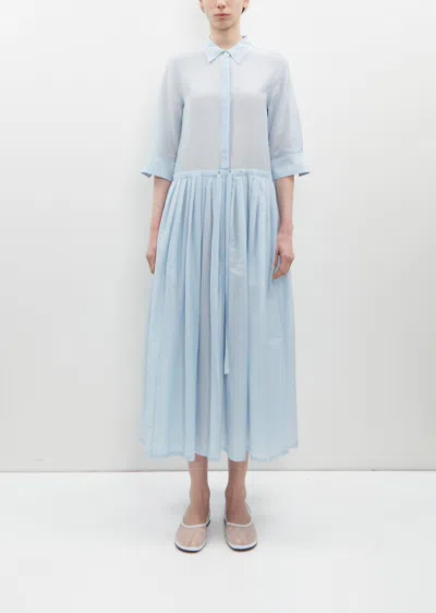 Sara Lanzi Cotton Silk Voile Chemisier Dress In Baby Blue