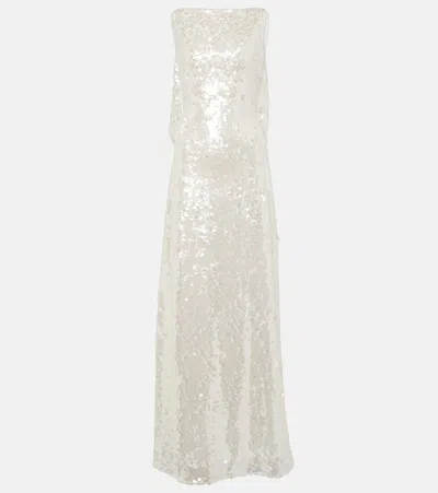 Emilia Wickstead Bridal Leoni Sequined Sheer Gown In White