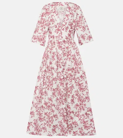Emilia Wickstead Elowen Printed Midi Dress In Vintage Rose Pink
