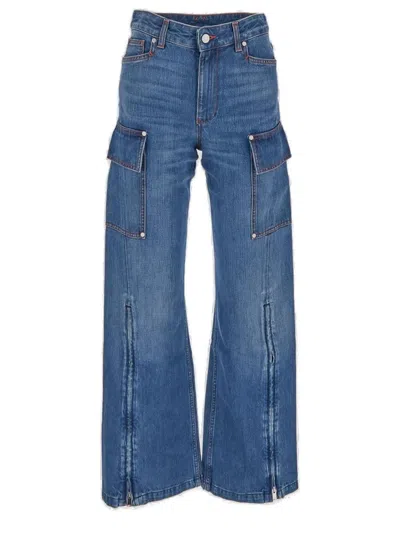 Stella Mccartney Wide Leg Jeans In 70s Blue