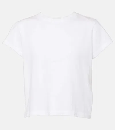 Agolde Adine Cropped Cotton Jersey T-shirt In White