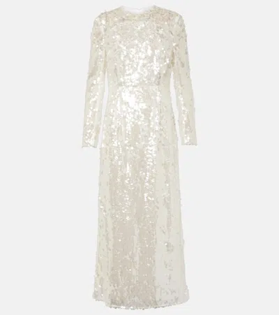 Emilia Wickstead Bridal Amiria Sequined Gown In Clear