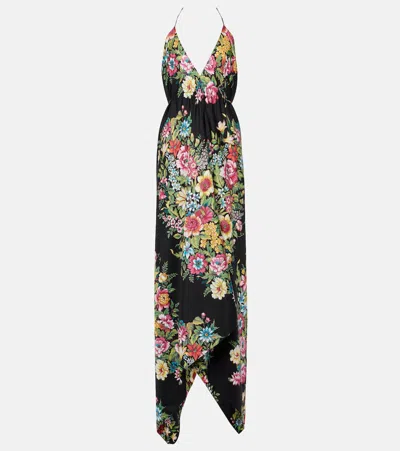 Etro Floral Silk Midi Dress In Multi