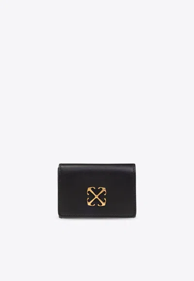 Off-white Arrows Plaque Leather Wallet In Black