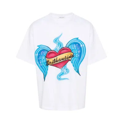 Tender Person Heart-print Cotton T-shirt In White