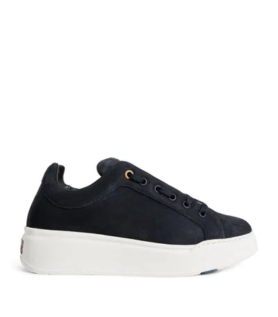 Max Mara Suede Maxisf Trainers In Blue