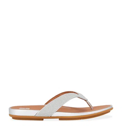 Fitflop Gracie Flip Flops In Silver