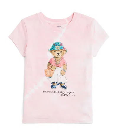 Ralph Lauren Kids' Tie-dye Polo Bear T-shirt (2-7 Years) In Pink