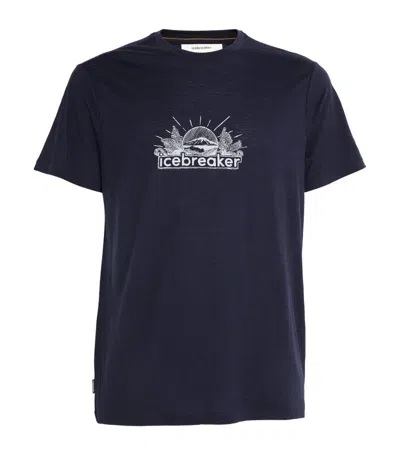 Icebreaker Merino Wool Tech Lite T-shirt In Navy