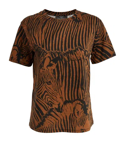 Weekend Max Mara Animal Print T-shirt In Brown