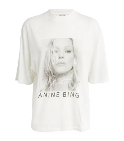 Anine Bing Avi Kate Moss Graphic Tee In White