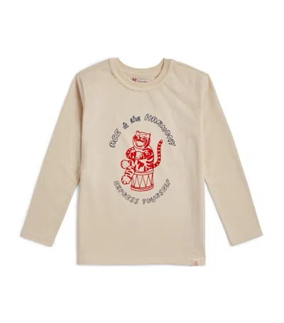 Ace & The Harmony Kids'  Drums Please T-shirt (5-11 Years) In Beige