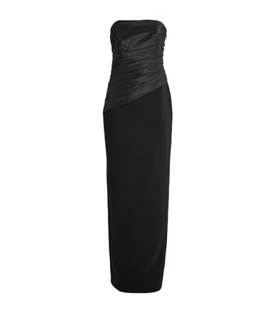 Carolina Herrera Strapless Ruched Gown In Black
