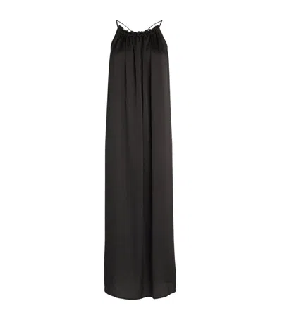 Gottex Linen Queen Of Paradise Maxi Dress In Black