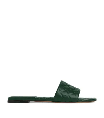 Bottega Veneta Quilted Leather Amy Sandals In Green