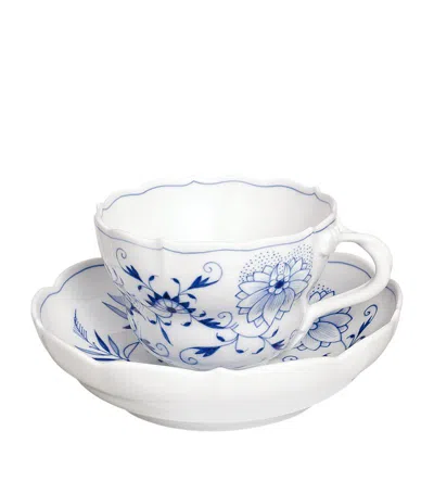 Meissen New Cutout Teacup And Saucer In White