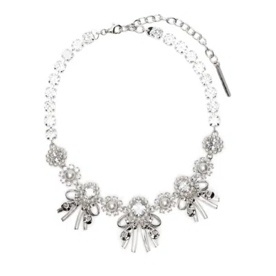 Shushu-tong Floral-motif Necklace In Silver