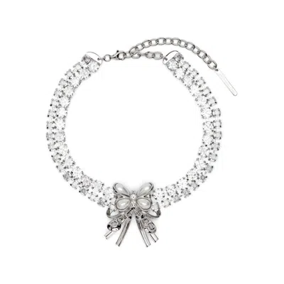 Shushu-tong Butterfly-motif Necklace In Silver