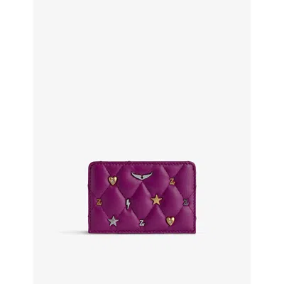 Zadig & Voltaire Zv Pass Card Holder In Purple