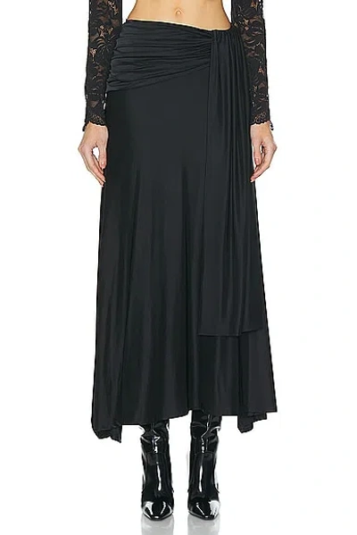 Rabanne Drape-detail Maxi Skirt In Black