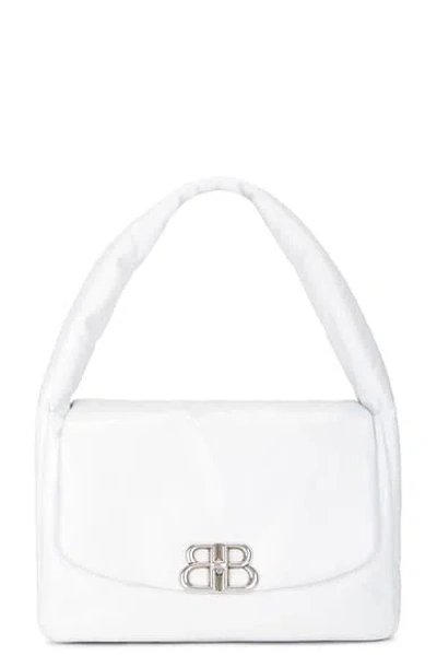 Balenciaga Monaco Medium Sleeve Bag In Optic White