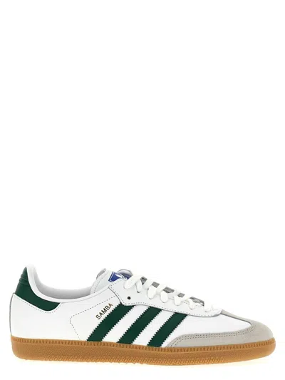 Adidas Originals Green Detail Samba Og Sneakers Men In White
