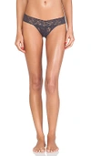 Hanky Panky Petite Size Signature Lace Low Rise Thong In Charcoal