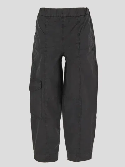 Ganni Trousers In Grey