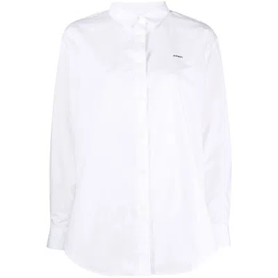 Maison Labiche Logo-embroidered Organic-cotton Shirt In White