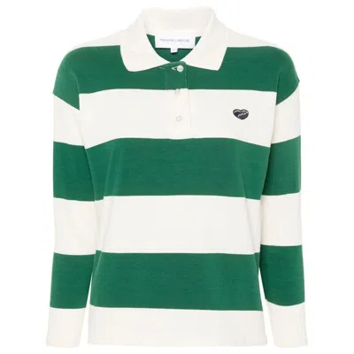 Maison Labiche Logo-appliqué Striped Polo Shirt In Green