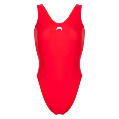 Marine Serre Moon One-piece Swimsuit In Red