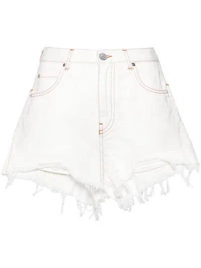 Pinko Ausgefranste Honey Jeans-shorts In White
