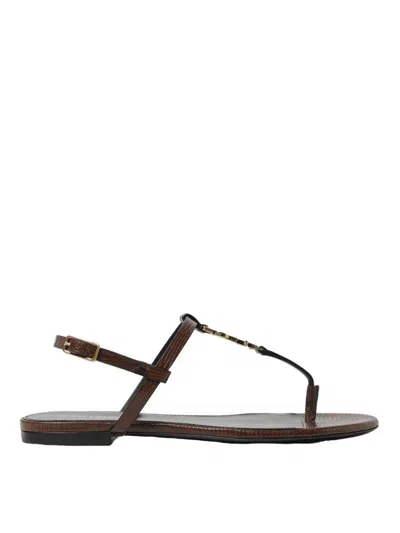 Saint Laurent Sandals In Brown