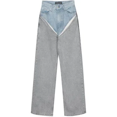Y/project Jeans In Blue/grey