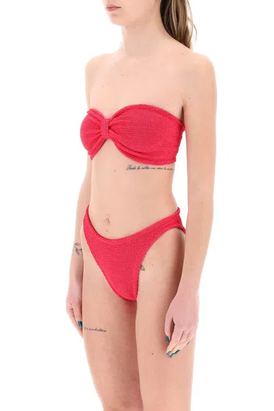 Hunza G Jean Bikini Set In Metallic Raspberry (fuchsia)