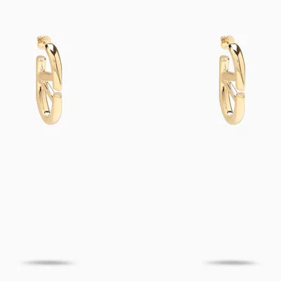 Valentino Garavani Womens Oro 18 Vlogo Gold-tone Metal Hoop Earrings