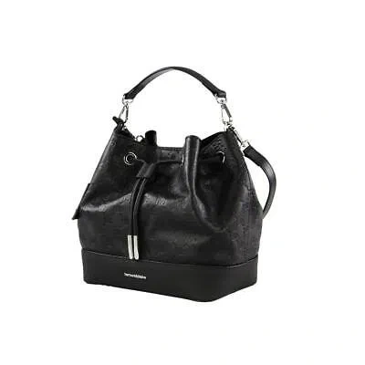Pre-owned Harmont & Blaine Harmont&blaine Women's Drawstring Handbag With Visible Logo In Black