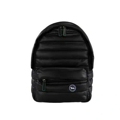 Pre-owned Harmont & Blaine Harmont&blaine Men's Zip-fastened Synthetic Backpack With External Pocket In Bla In Black