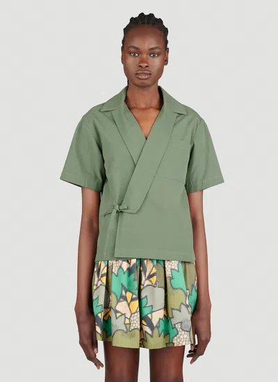 Kenzo Kimono Shirt In Green