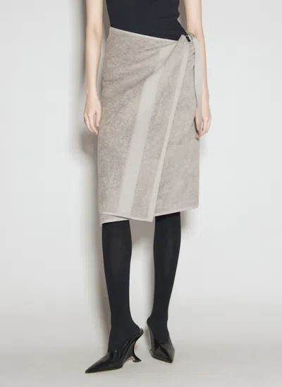 Balenciaga Cotton Towel Skirt In Beige