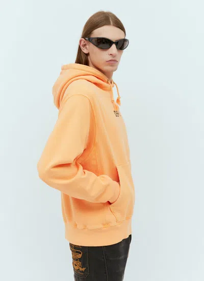 Gallery Dept. Logo-print Cotton-jersey Hoodie In Flo Orange