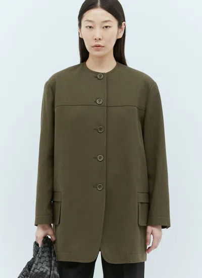 Max Mara Women Woven Jacket In Green