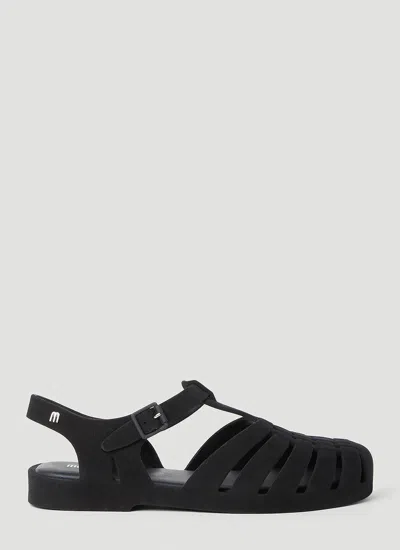 Melissa Possession Velvet Sandals In Black